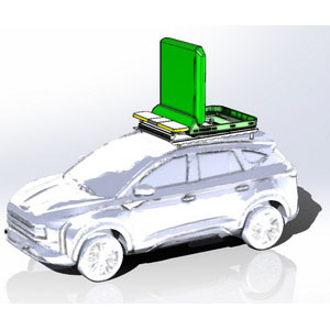 Подъемно-поворотное табло на Москвич